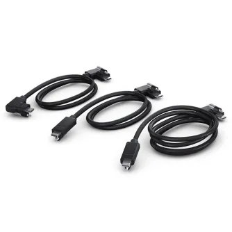 Blackmagic URSA Cine EVF USB kabelių rinkinys - trys susukti kabeliai su kampiniais užrakinamais jungtimis saugiam EVF prijungimui.