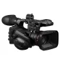 Profesionali Canon XF605 4K vaizdo kamera su 15x optiniu priartinimu, dviem SD kortelių lizdais ir prijungtu mikrofonu studijoms ir lauko naudojimui.