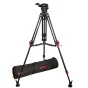 Profesionalus Cartoni FOCUS 8 Red Lock ALU statyvas su Focus 8 galva, 2-stadijų aliuminio statyvu ir minkštu nešiojamu maišu, užtikrinančiu sklandžius vaizdo ir fotografijos judesius