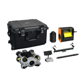 Chasing M2 S Underwater ROV Advanced Set su transportavimo dėže, nuotolinio valdymo pultu ir priedais profesionaliam povandeniniam tyrinėjimui