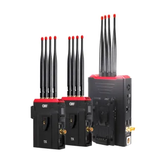 Bezlėšinis vaizdo siųstuvas CVW BeamLink Duo Plus su 4x4 MIMO antenomis, 1000 m nuotoliu ir SDI/HDMI suderinamumu
