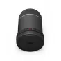 DJI DL 50mm F2.8 objektyvas priekinis vaizdas su anglies pluošto korpusu, raudonu indikatoriumi ir DL‑mount 50 žymėjimu, dangtelis uždėtas, matomas DJI logotipas