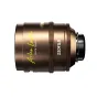 DZOFILM Arles Lustre 35mm T1.6 PL kino objektyvas su bronzine apdaila, geltonu rašalu, fokusavimo ir diafragmos žiedais, PL tvirtinimu, Vista Vision suderinamumu, suteikiantis švelnų vintage spindesį ir gintaro atspindžius.