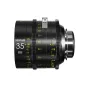 DZOFILM Vespid Cyber 35mm T2.1 objektyvas su PL/EF montuojamais ir duomenų interfeisu, demonstruojantis matinį juodą apdailą, detalius fokusavimo ir diafragmos žiedus su geltonomis žymėmis bei 95 mm priekinį skersmenį standartin