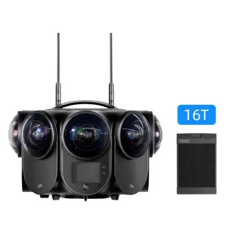 Kandao Obsidian Pro 360° kamera su aštuoniais žuvies akies objektyvais ir 16 TB SSD atmintimi, su nuimamu SSD moduliu.