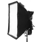 Litepanels Snapbag Softbox Gemini 1x1 su nuimamu baffle – pop-up softbox, kuris tvirtinamas tiesiai prie Gemini 1x1 LED šviesos, turi sidabrinę vidinę dalį ir baltą difuzorių, užtikrinantį vienodą ir švelnų apšvietimą.