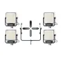 Litepanels Gemini 1x1 Hard Quad Array Light Kit su keturiais paneliais, išdėstytais 2x2 kvadratu ant plieno juostos profesionaliam apšvietimui
