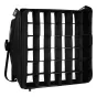 Litepanels 40° Snapgrid Eggcrate for Astra 1x1 ir Astra IP 1x1, juodas tinklelis su vertikaliomis ir horizontaliomis pertvaromis, tvirtinamas prie Snapbag Softbox, įskaitant laikymo maišelį.