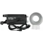 NANLITE FS-300 Spot Light su sidabriniu reflektoriumi, maitinimo kabeliu ir apsauginiu dangteliu fotografijai ir vaizdo įrašams