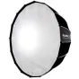 NANLITE Easy-Up Parabolic Soft Box SB-PR-120-Q su Bowens montu, 120 cm diametru, sidabriniu pamušalu ir dviem difuzoriaus plokštėmis profesionaliam fotografijos apšvietimui