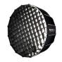 NANLITE EC-PR90 Eggcrate 90 cm Para 90 Softbox, su medaus korio raštu, kuris mažina šviesos išsklaidymą ir gerina krypties kontrolę, pritvirtintas Velcro prie softboxo priekinės dalies.