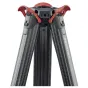 Sachtler Flowtech 75 karboninių pluoštų trikojai su greito atleidimo stabdžiais ir raudonais vyrių užraktu greitam išdėstymui