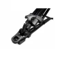 Artimas planas juodai reguliuojamai kojų užrakto su žvaigždės formos rankenėle ant Second Wave Model 20 Teleprompter Trikojo, demonstruojantis 2‑pakopę aliuminio kojų konstrukciją ir 20 kg apkrovos talpą.