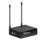 Sennheiser EW-DP ME4 SET nešiojama skaitmeninė UHF bevielė lavalier mikrofonų sistema su dviem antenomis, priekinis LCD ekranas, rodantis baterijos lygį ir laiką, bei šoniniai įėjimo portai mikrofono išėjimui, USB energijai ir a