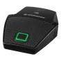 Sennheiser SL Boundary DW-3 EU bevielis perimetro mikrofonas su žalia apšviesta mygtuku, tinklinio grotelėmis priekyje, Sennheiser logotipu ir būsenos LED indikatoriais viršuje.