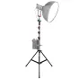 Shape MTL14 Montreal Combo Triple Riser Stand su šviesos difuzoriumi, reguliuojamomis kojomis ir baterijos paketu profesionalioms fotografijos nustatymams.