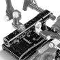 Shape Sony FX9 kameros korpusas su top handle, juodas anodizuotas aliuminis, keli 1/4"‑20 ir 3/8"‑16 sriegti tvirtinimo skylės.