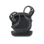 Shokz OpenFit 2+ Black atviros ausinės su DualBoost™ technologija ir Dolby Audio, ergonomiškomis ausų kabliukais ir atvira įkrovimo dėžute.