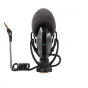 Shure VP83 virzītasis kondensatorinis mikrofonas su šokajame montažiu ir plėšinėmis kableliais, su vėjo apsauga ir reguliuojamais garsumo lygiais.