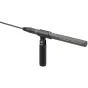 Sony ECM-673 virzītasis mikrofonas, sumontuotas ant reguliuojamo stovo, tinkamas HDV kameroms ir studijos naudojimui