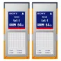 Sony SxS-1 64 GB atminties kortelių rinkinys iš 2, priekinis vaizdas, sidabrinis ir oranžinis dizainas, 3,5 Gbps skaitymo greitis, tvirtos atminties kortelės XDCAM EX kameroms