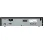 Tascam CD-200SB garso įrašymo įrenginio galinėje panelėje rodomi subalansuoti XLR analoginiai išėjimai, nesubalansuoti RCA išėjimai, koaksialiniai ir optiniai skaitmeniniai garso išėjimai, taip pat modelio žymėjimas.