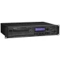 Tascam CD-6010 profesionalus rackmount CD grotuvas priekinis skydas su apšviestu LCD ekranu, rodančiu 16 takelį ir valdymo mygtukus
