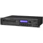 Tascam CD-6010 profesionalus 2U rack‑mount CD grotuvas su apšviestu LCD ekranu, rodančiu 16 takelį, valdymo rankenėlėmis, mygtukais, XLR ir RCA išėjimais bei nuotolinio valdymo įvestimi.
