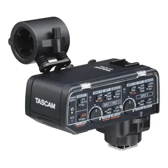 Tascam CA-XLR2d-F XLR mikrofonų adaptorius su šokas montavimo laikikliu Fujifilm be veidrodžių kameroms Tascam CA-XLR2d-F XLR mikrofonų adaptorius su šokas montavimo laikikliu Fujifilm be veidrodžių kameroms