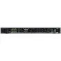 Tascam MZ-123BT kompaktiško daugiaplinkinio audio mikšerio galinė panelė, turinti subalansuotas Euroblock išvestis, nesubalansuotus RCA įėjimus, Bluetooth anteną, du mikrofonų įėjimus su fantomine galia, reguliavimo rankenėles i