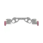 Wooden Camera Color Ring Pack kryžkelė su raudonais žiedais, sidabrinė metalinė juosta su keliais montavimo skylėmis ir grublėtomis reguliavimo rankenėlėmis, skirta Elite Handheld sistemoms.