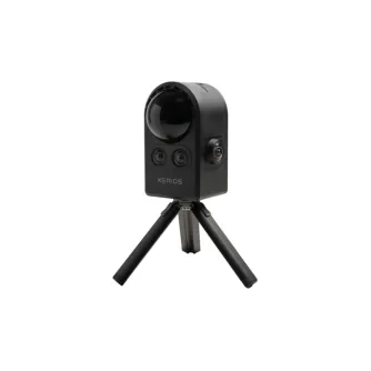 XGRIDS PortalCam 3D Premium Kit, juoda nešiojama kamera ant tripodo, su dideliu sferiniu jutikliu, dviem žuvies akies objektyvais ir dviem priekinėmis kameromis. XGRIDS PortalCam 3D Premium Kit, juoda nešiojama kamera ant tripodo, su dideliu sferiniu jutikliu, dviem žuvies akies objektyvais ir dviem priekinėmis kameromis.