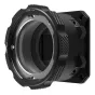 Z CAM PL montavimo adapteris Z‑Cam E2 flagmanų serijos kameroms, juodas metalinis korpusas su tekstūruotu laikikliu ir kvadratine montavimo plokšte, užtikrinantis profesionalių kino objektyvų suderinamumą.
