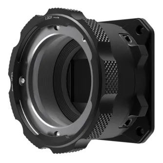 Z CAM PL montavimo adapteris Z‑Cam E2 flagmanų serijos kameroms, juodas metalinis korpusas su tekstūruotu laikikliu ir kvadratine montavimo plokšte, užtikrinantis profesionalių kino objektyvų suderinamumą.