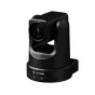 Z-CAM P2-R1 PTZ kamera, juoda profesionali 4K Ultra HD PTZ vaizdo kamera su 18x optiniu priartinimu, priekinis vaizdas, matomas objektyvas ir įjungtos statuso LED ant pagrindo