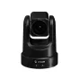 Z-CAM P2-R1 PTZ kameros priekinis vaizdas, juodas korpusas su 4K objektyvu, sumontuota ant apvalios bazės, įsižiebę žali statuso ir tinklo LED, Z CAM logotipas ant bazės