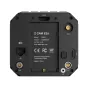 Apsukta Z-CAM E2N 4K NDI kameros pusė su HDMI, Wi-Fi, USB-C ir maitinimo įėjimais, su modelio detalėmis ir sertifikatais ant galinio skydelio.