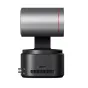 OBSBOT Tail 2 NDI PTZ kameros galinis vaizdas, sidabrinė cilindrinė galva su raudona juostele, juodas pagrindas su USB‑C, RS‑232 ir maitinimo jungtimis, AI valdomas 4K tiesioginės produkcijos kamera
