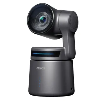 Obsbot Tail Air 4K PTZ streaming kamera su AI automatišku sekimu, 4K@30fps video, tamsiai pilkas korpusas, didelis objektyvas, mėlynas LED indikatorius ant pagrindo, atskira įranga Obsbot Tail Air 4K PTZ streaming kamera su AI automatišku sekimu, 4K@30fps video, tamsiai pilkas korpusas, didelis objektyvas, mėlynas LED indikatorius ant pagrindo, atskira įranga