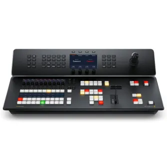 Blackmagic Design ATEM Television Studio 4K8 video mixer su 8 SDI įėjimais, integruota valdymo panele, apšviestais mygtukais, šiek tiek ir LCD ekranu, rodančiu kamerų įėjimus Blackmagic Design ATEM Television Studio 4K8 video mixer su 8 SDI įėjimais, integruota valdymo panele, apšviestais mygtukais, šiek tiek ir LCD ekranu, rodančiu kamerų įėjimus