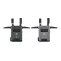 Du DJI SDR Transmission įrenginiai, vienas TX ir vienas RX, matomi iš priekio su antenomis, ekranu ir "SDR TRANSMISSION" užrašu, dalis DJI RS 4 Pro Combo komplekto.