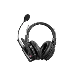 SYNCO Xtalk XMax 1 bevielis interkomo ausinės su dviem ausų pagalvėlėmis, AI triukšmo slopinimu, 500 m nuotoliu ir Bluetooth, su boom mikrofonu baltame fone. SYNCO Xtalk XMax 1 bevielis interkomo ausinės su dviem ausų pagalvėlėmis, AI triukšmo slopinimu, 500 m nuotoliu ir Bluetooth, su boom mikrofonu baltame fone.