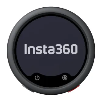Insta360 Mic Pro Transmitter Graphite Black – apvalus bevielis lavalier mikrofono siųstuvas su pritaikomuoju E‑ink ekranu, maitinimo ir įrašymo mygtukais, raudonuoju šoniniu mygtuku, parodytas iš priekio ant balto fono. Insta360 Mic Pro Transmitter Graphite Black – apvalus bevielis lavalier mikrofono siųstuvas su pritaikomuoju E‑ink ekranu, maitinimo ir įrašymo mygtukais, raudonuoju šoniniu mygtuku, parodytas iš priekio ant balto fono.