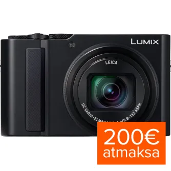Panasonic Lumix TZ300 juoda kompaktinė kamera su LEICA 15x zoom objektyvu, 20.1 MP jutikliu ir 24-360 mm fokusavimo atstumu