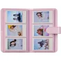 Fujifilm Instax Mini 13 Candy Pink foto albumas su 6 Instax Mini nuotraukomis, magnetine uždanga ir dirbtinės odos viršeliu.