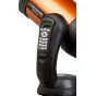 Celestron NexStar rankinis valdymas su USB jungtimi, pritvirtintas prie oranžinio NexStar 8se teleskopo, turintis 16 simbolių LCD ekraną ir kelis funkcijų mygtukus.