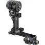 SmallRig L-shaped monitor support su cilindriniu monitoriaus montu ir spaustuku pagrindu, juodas metalinės konstrukcijos, su veržliarakčiu ir užraktu saugiam tvirtinimui prie LCD ekranų