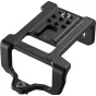 SmallRig 6925 tvirtinimo plokštė Sony XLR‑H2B/H1, juodas aliuminio priedas su keliais 3/8”-16 ir 1/4”-20 sriegiais ir sustiprintais kraštais, pateikta kaip atskira dalis.