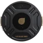 PolarPro Mini MagLock Black Mist 1/8 difuzoriaus filtras, viršutinis vaizdas: juodas apvalus stiklas su auksiniu logotipu ir užrašu 1/8 BLACK MIST, įskaitant aliumininius priekinį ir galinį dangtelius