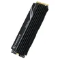 Transcend MTE250H PCIe Gen4 x4 M.2 2280 SSD su 3D TLC NAND, DRAM talpykla ir aliuminio šilumos išsklaidymu, suteikiantis iki 7,5 GB/s skaitymo greitį aukštos našumo žaidimams ir darbo stotims.